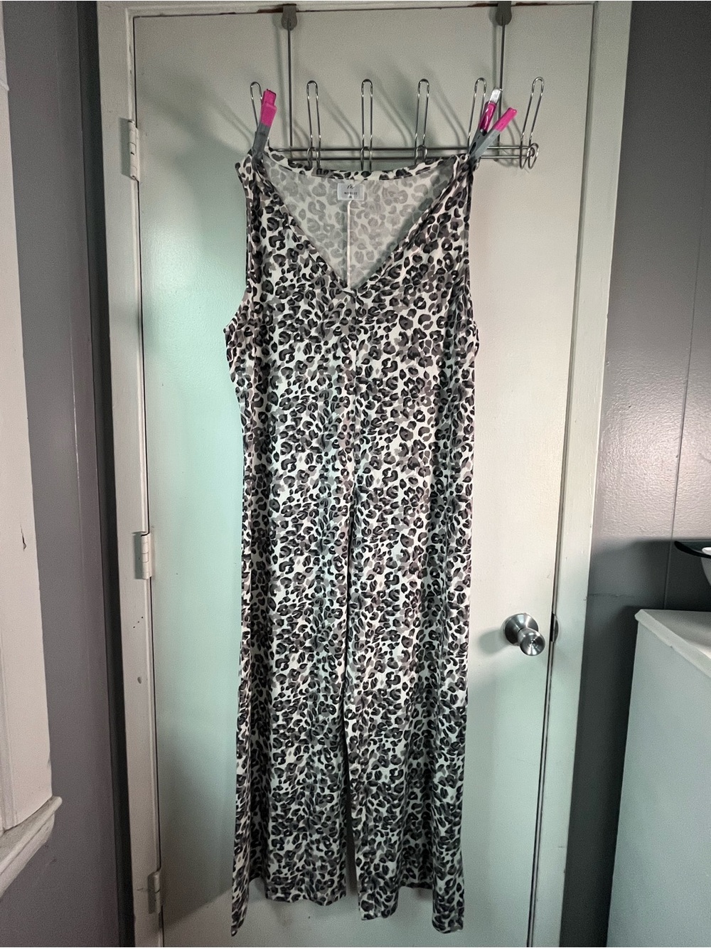 Leopard Print Romper - Black & White - Picture 1 of 6